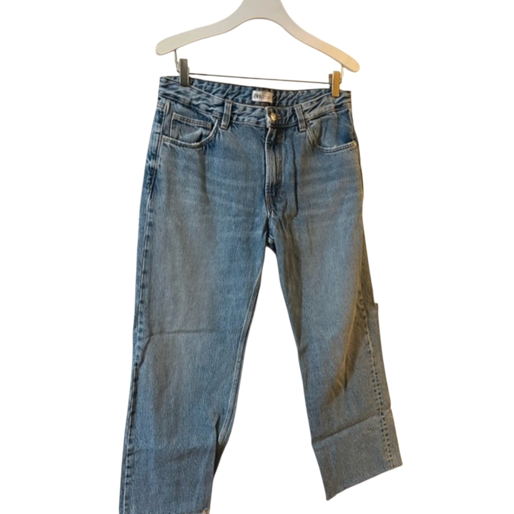 Zara Light Blue Straight Leg Jeans